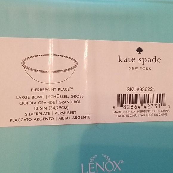 KATE SPADE Lenox Pierrepont Place Bowl. NWT - Picture 2 of 3